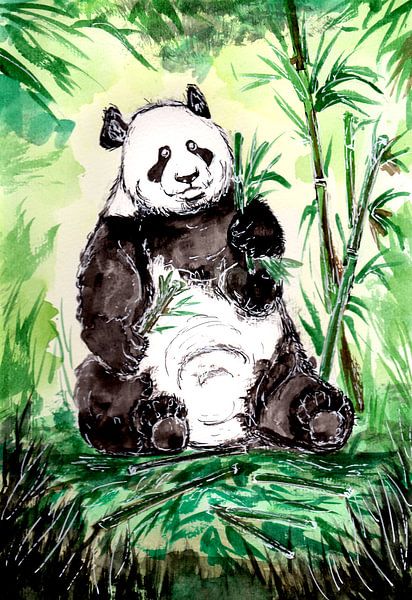 Grand panda affamé Ours par Sebastian Grafmann