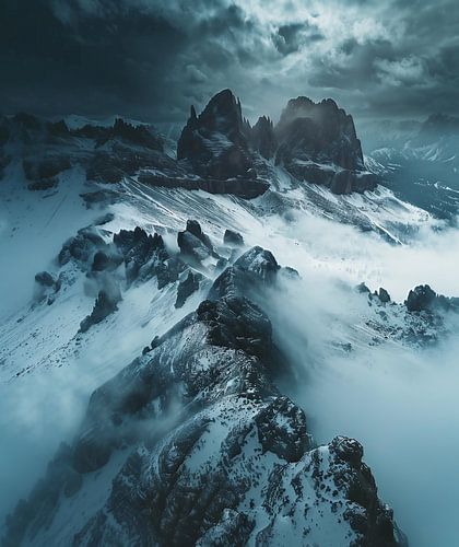 Light over mountain peaks