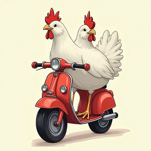 deux poules heureuses