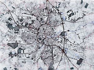 Karte von Oldenburg im stil 'White winter'
