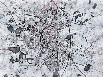 Map of Oldenburg with the style 'White Winter' by Maporia