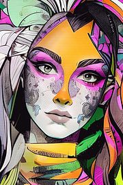 Colourful portrait frontal view by Emiel de Lange