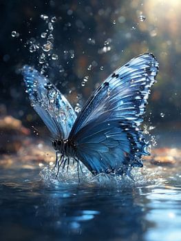 Schmetterling, der Wasser tritt