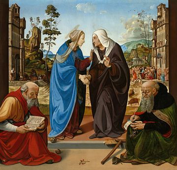 De Visitatie met Sint Nicolaas en Sint Antonius Abt, Piero di C