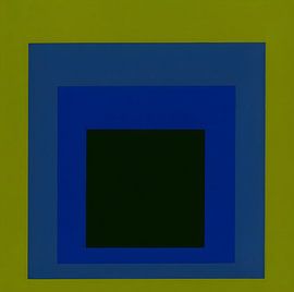 Josef Albers - Homage to the Square, green, blue, black . High Resolution by Vivanne