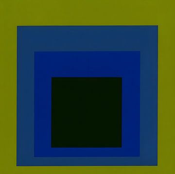 Josef Albers - Homage to the Square, green, blue, black . High Resolution by Vivanne