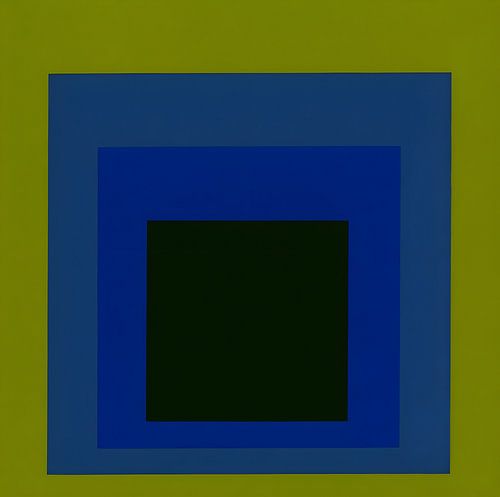 Josef Albers - Hommage au carré, vert, bleu, noir . Haute résolution