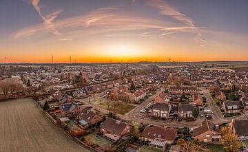 Dronepanorama van de zonsopkomst bij Bocholtz in Zuid-Limburg