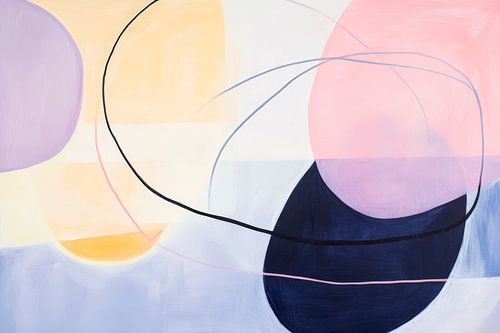Abstracte compositie met zachte kleuren