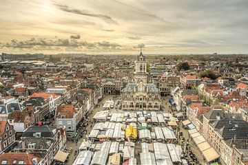 Marché sur le Markt à Delft, aux Pays-Bas