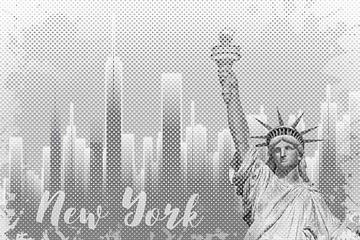 Graphic Art NEW YORK Mix No. 1 | white | splashes van Melanie Viola