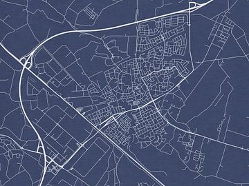 Carte de Veghel en bleu royal sur Map Art Studio