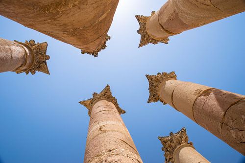 Zuilen bij de ruïnes in Jerash Jordanië
