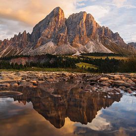 Majestic Peitlerkofel with reflection by Oliver Preuss