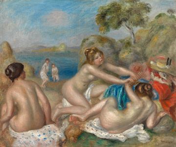 Baders Spelen met een krab, Pierre-Auguste Renoir