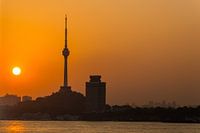 Zonsondergang bij Wuchang River Beach