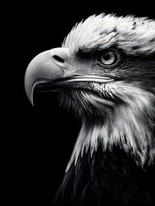 Adler Nahaufnahme – Majestätisches Schwarzweiß Porträt