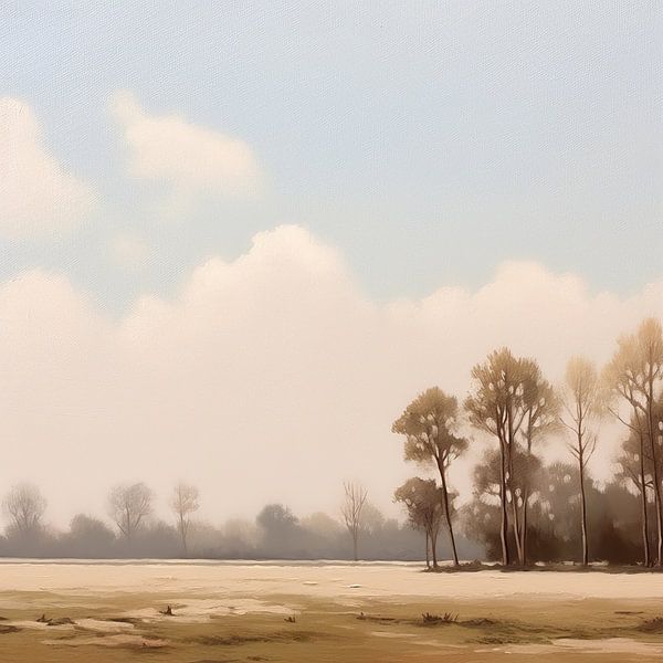 Beige Malerei Friedliche Gelassenheit | Ruhe der Natur von Blickfänger Gemälde