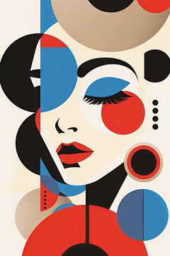 Pop Art Portret - Moderne elegantie in geometrische vormen van Poster Art Shop