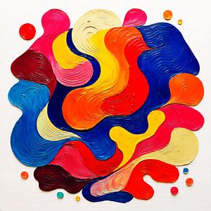 Modernes abstraktes Spiel mit Farben und Bewegung im Impasto-Stil