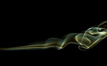 soft greena and brownish smoke radiating tranquility on a black backround by Erik Tisson