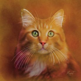 Rote Katze mit grünen Augen von Plus Passie