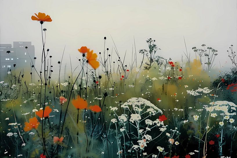 Zomerbloemen landschap van Ariadna de Raadt-Goldberg