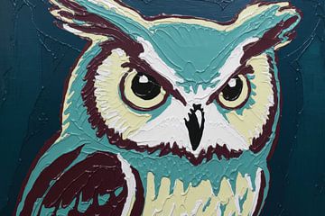 Grafische uil met grote ogen van Imperial Art House