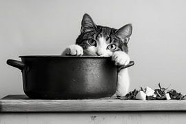 Katze am Kochen von Poster Art Shop