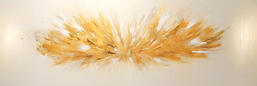 Abstract Gouden Schilderij: Champagne Uitspatting