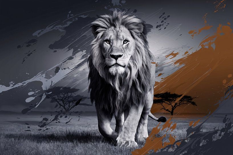Lion majestueux dans la nature par Imperial Art House