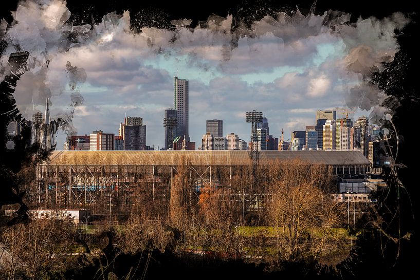 Feijenoord ART Rotterdam Stadium &quot;De Kuip&quot; Skyline by MS Fotografie | Marc van der Stelt