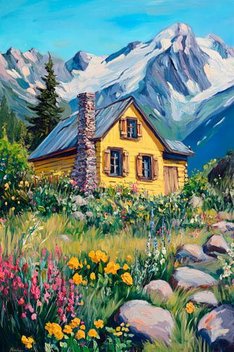 Berg idylle met huis