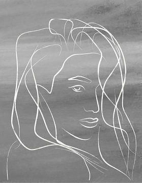 portret vrouw zwart wit van Nicole Habets