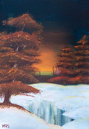 Forêt d'automne enneigée