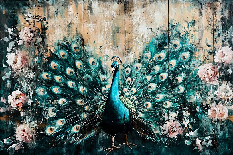 Pfau mit bunten Federn von Art & Soul Creations