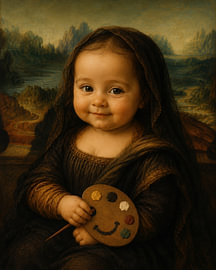 Baby Mona Lisa - Oude Meester van Peter Pen tekeningen en schilderijen