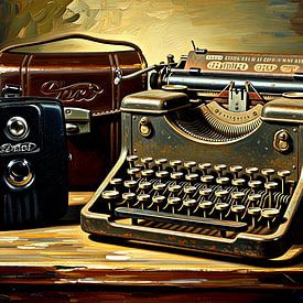 Camera naast typemachine van DeVerviersBelgium