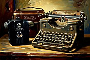 Camera naast typemachine