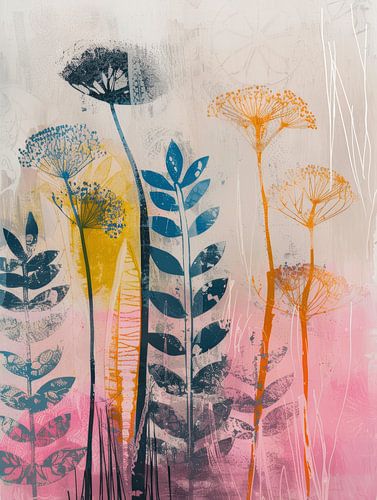 Botanischer Druck, modern und abstrakt