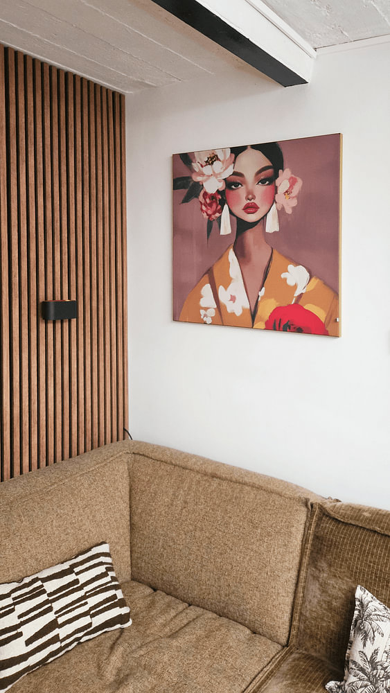 Colourful modern portrait, by Carla Van Iersel