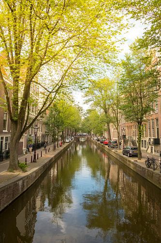 Canal d'Amsterdam Oudezijds Achterburgwal en été