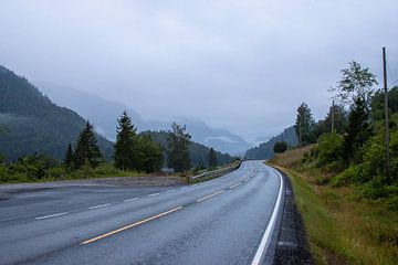 snelweg in Noorwegen van Sebastian Stef