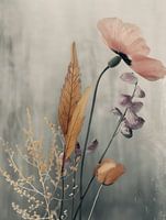 Still life with flowers in Japandi style