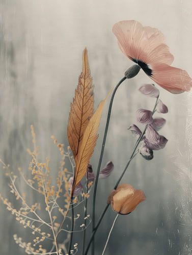 Nature morte avec des fleurs dans le style japonais