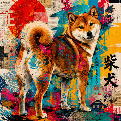 Urban Shiba Inu – Graffiti Pop Art portrait