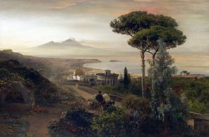 Vesuv und Bucht von Neapel, OSWALD ACHENBACH, 1884 von Atelier Liesjes