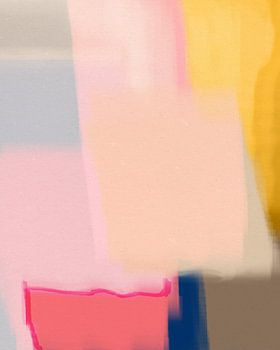 Pop of color. Colorblocking in pastel and neon colors. Pink, red, yellow, beige, blue