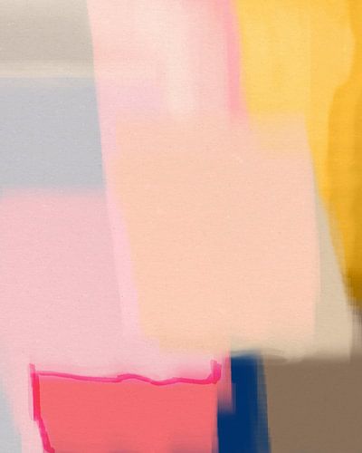 Pop van kleur. Colorblocking in pastel- en neonkleuren. Roze, rood, geel, beige, blauw
