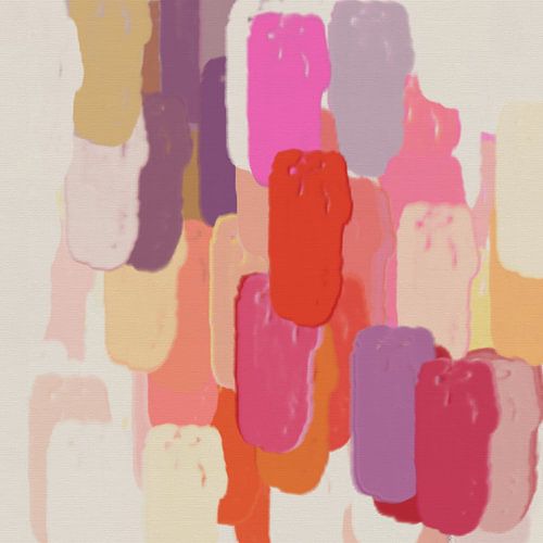 Farbenfrohe abstrakte Blöcke, lebhafte Farbtöne, verspieltes Design von Dina Dankers